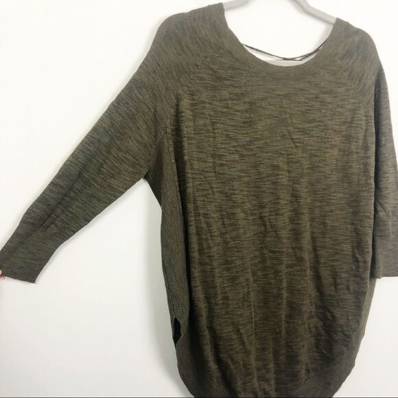EXPRESS | Green Lace Up Back Sweater Circle Hem XS - Picture 2 of 6